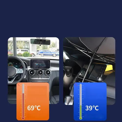 Parasol Plegable Para Parabrisas De Coche, Titanio Plateado