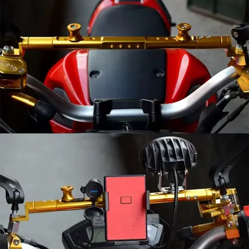 Barra Accesorios Moto Extensible Universal Gps Cel Faros Cnc
