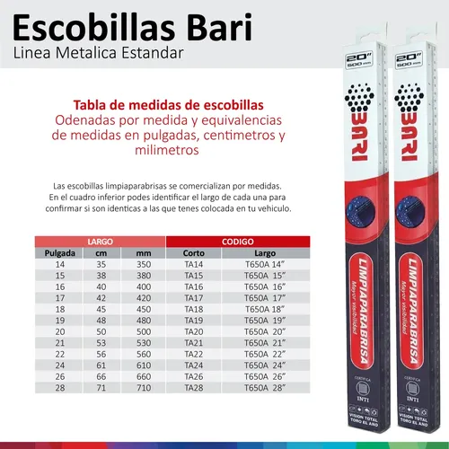 Escobilla Limpiaparabrisas Bari Universal 36 Cm