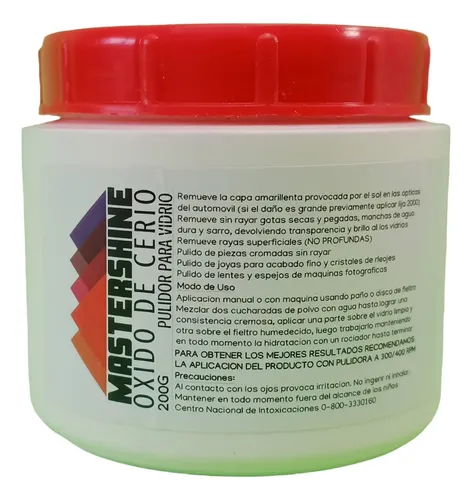 Oxido Cerio X500g Rojo Vidrios Parabrisas Cristales Espejos