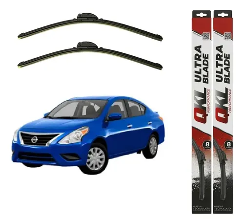Kit 2 Escobillas Delantera Flex Goma Para Nissan Versa
