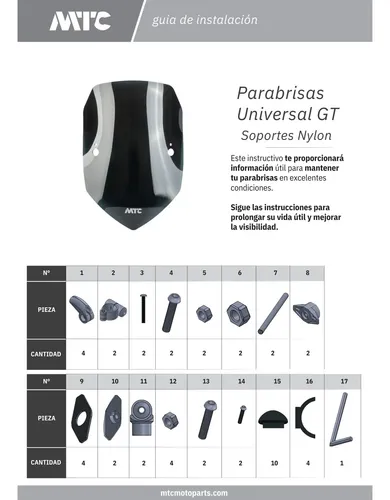 Parabrisa Con Soporte Gt Cristal Honda New Titan 150 Mtc
