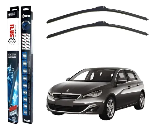 Kit 2 Escobillas Delanteras Flex Goma Peugeot 308 2009-2017