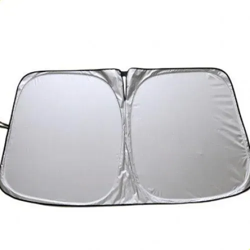 Parasol De Aluminio De Doble Bucle Para Parabrisas De Coche, Titanio