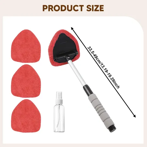 Kit De Limpieza De Parabrisas Almohadilla De Microfibra Roja