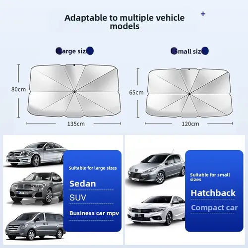 Parasol Universal Para Parabrisas De Coche, Titanio Plateado