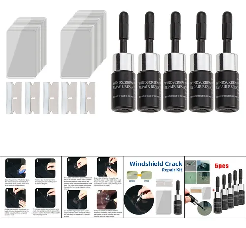 5x Kit De Herramientas For Grietas De Resina De Parabrisas