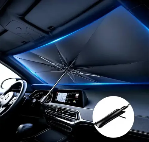 Paragua Parasol Parabrisa Auto Suv Titanio Abertura Espejo