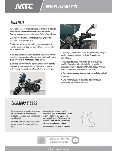 Parabrisa Bajaj Pulsar/rouser 200/160 Ns Elevado C/sportes M