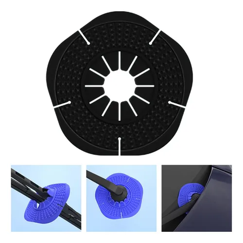 2 Car Wiper Hole Protector Pad Cubre Gran Diámetro Negro
