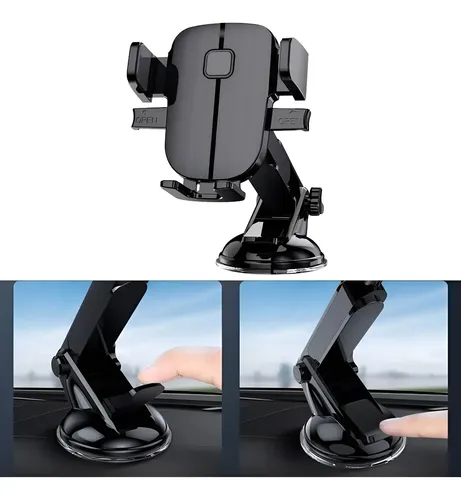 Soporte Auto Celular Parabrisa Sopapa Extensible New Color Negro