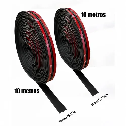 10mts Tira Goma Sellado Parabrisas Coche Auto 14 Mm Y 19 Mm