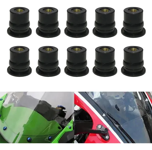 5 Tuercas De Goma Duraderas Para Carenado, Tornillos Para Parabrisas 10x