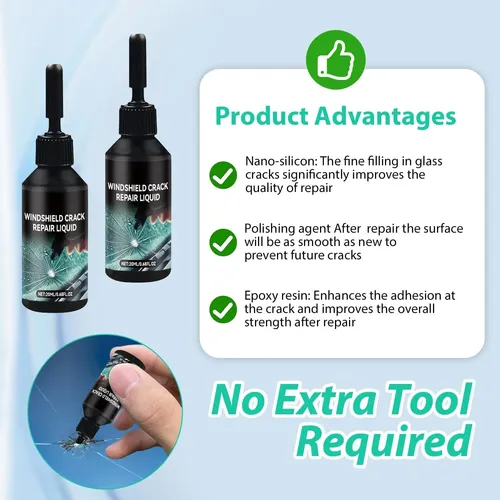 Kit Reparación Vidrios Auto Grietas Y Astillas 2 Unidades