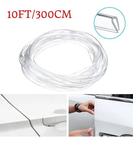 Protector De Arañazos De Goma Transparente Para Borde De Puerta De Coche De 10 Pies