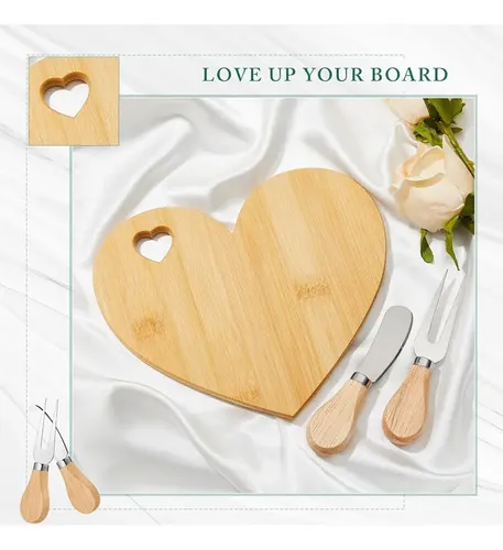 Set De Mini Tablas Para Quesos En Forma De Corazón