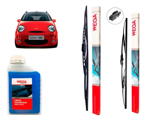 Kit Escobillas Chery Qq 2010 Delanteras 22” Y 15”