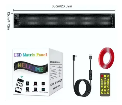Panel Letrero Led Ojos Auto Parabrisas Luneta 19x130cm