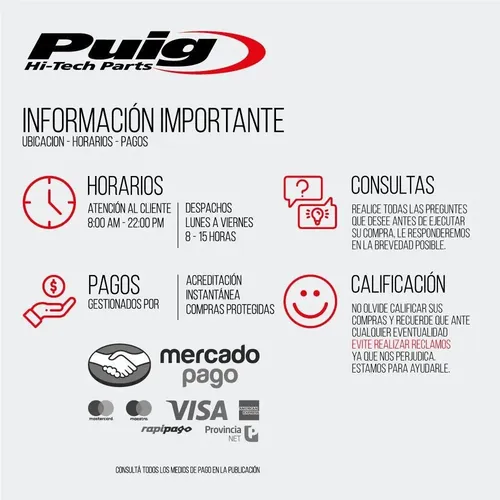 Parabrisas Moto Puig T.s. Transparente Universal