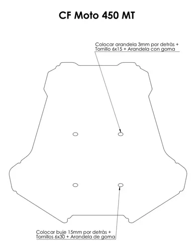 Parabrisa Para Moto Cf 450 Mt Airpal Ram