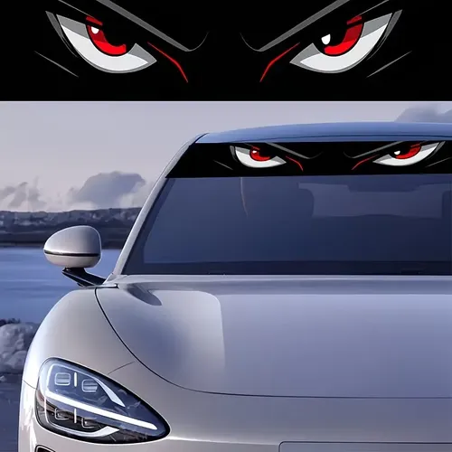 Calcomanía Para Parabrisas De Auto Diseño Ojos Enojados