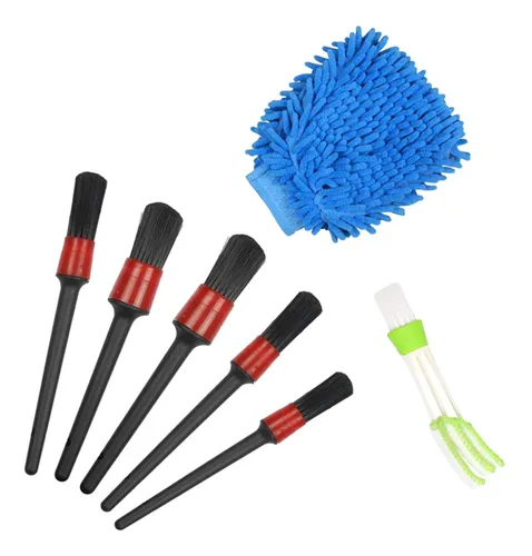 7 Uds. De Cepillos Para Detalles De Coches Y Vehículos, Kit
