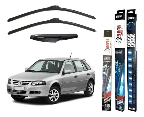 Kit 3 Escobillas Limpiaparabrisas Vw Gol Power 2000-2014