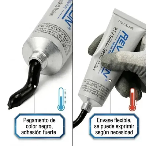 Sellador Automotriz Silicon Rtv Negro Pack X10 Alta Temperatura Formador De Juntas Para Motor Nissan Vw Chevy Aveo Jetta