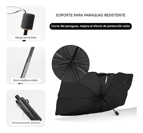 Paragua Cortina Parasol Plegable Metalizada Parabrisas Auto