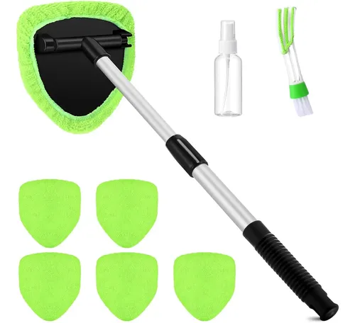 Kit Limpieza Parabrisas Auto 8 Piezas Verde Con Spray