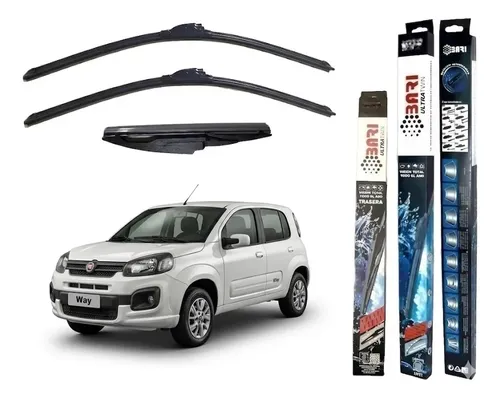 Kit De 3 Escobillas Fiat Uno Way 2012 2013 2014 2015 2016