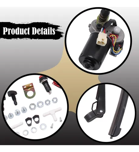 Juego De Limpiaparabrisas Eléctricos De 12 V Para Utv, Kit