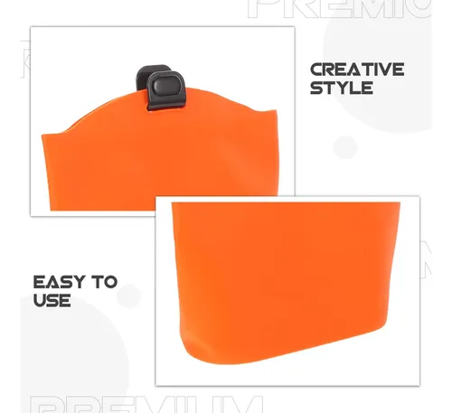 Cubo De Basura De Silicona Automotriz Para Automóviles, A Pr Naranja