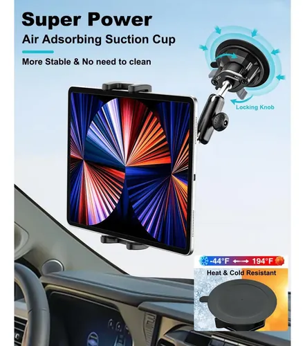Soporte Tablet Coche Dosvsi Ventosa Fuerte 360° 4-13″ Compatible iPad