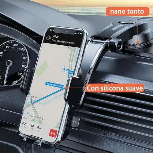 F-qh// Soporte Celular Auto 3 En 1 Para Tablero Parabrisas Y