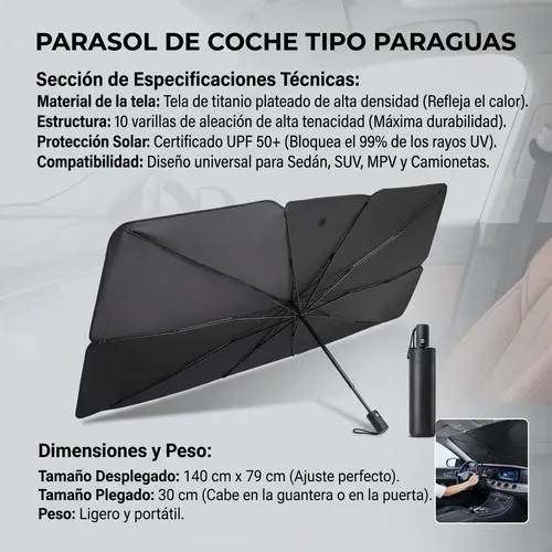 Parasol Parabrisas Paraguas Uv Protectora Solar Sombrilla