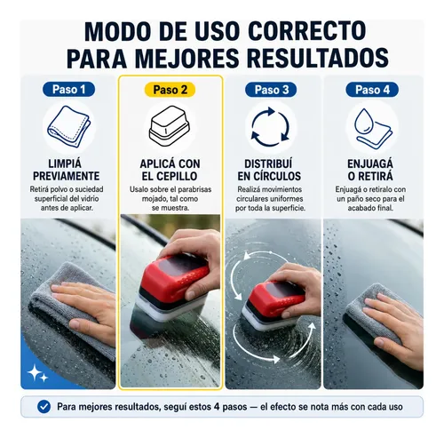 Cepillo Limpia Parabrisas Anti Empañante Espejos Auto Moto