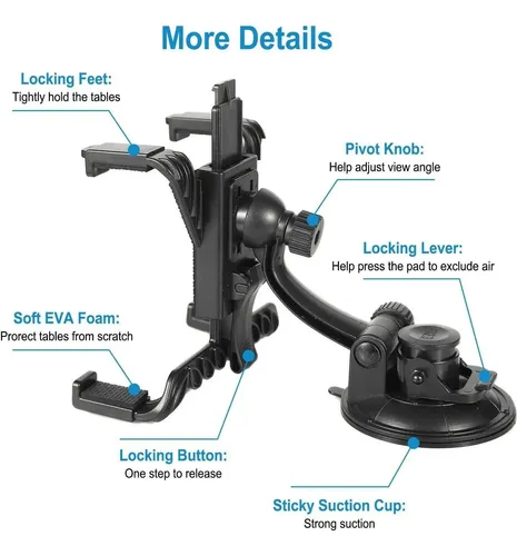 Soporte Para Parabrisas Ramtech Ajustable Para Gps Y