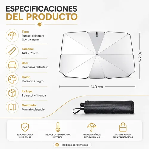 Parasol Para Parabrisas De Auto Plegable