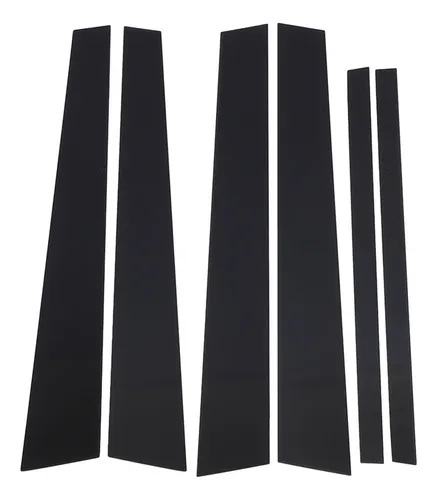 Funda Para Poste De Puerta De Coche, 6 Unidades, Color Negro Brillante, Elegante Y Fácil