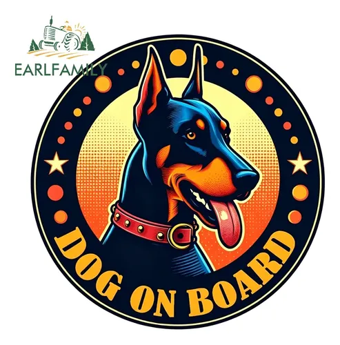 Calcomanía Earlfamily Con Diseño De Perro A Bordo Del Coche Para El Parabrisas Del Maletero