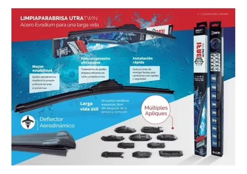 Kit 2 Escobillas Limpiaparabrisas Flex Fiat Palio Attractive