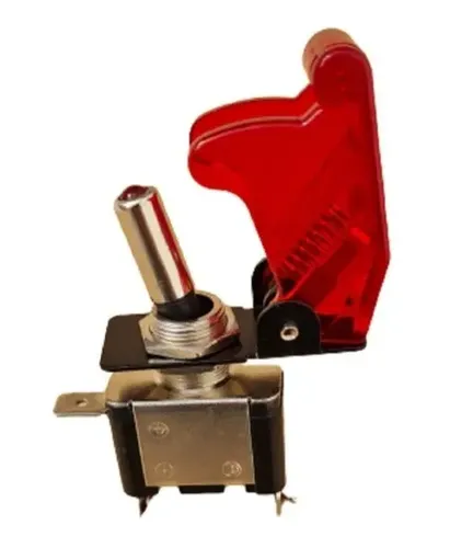 Switch Tipo Avion Con Luz Interruptor Apagador Univer Rojo