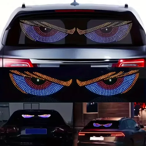 Par De Ojos Led Animados Para Parabrisas Trasero De Auto
