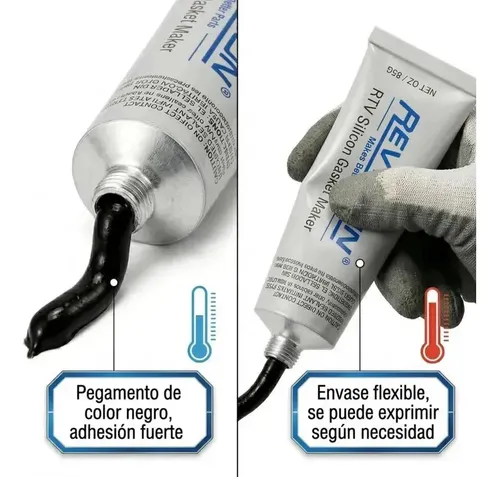 Selladores Automotriz Silicon Rtv Negro Kit 5 Alta Temperatura Formador De Juntas Para Motor Nissan Vw Chevy Aveo Jetta Tsuru Versa