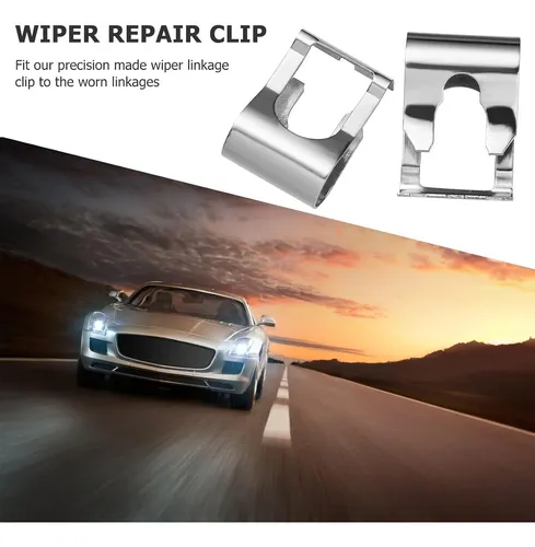 Kit 6 Clips Repara Brazo Limpia Parabrisas Plata Manganeso