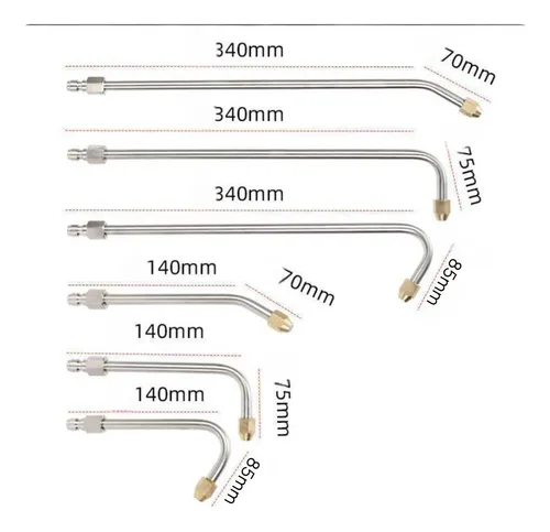 6 Piezas De Boquillas De Lavado De 1,2 Mm, Forma De U Corta