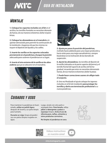 Parabrisa Con Soporte Gt Cristal Honda New Titan 150 Mtc
