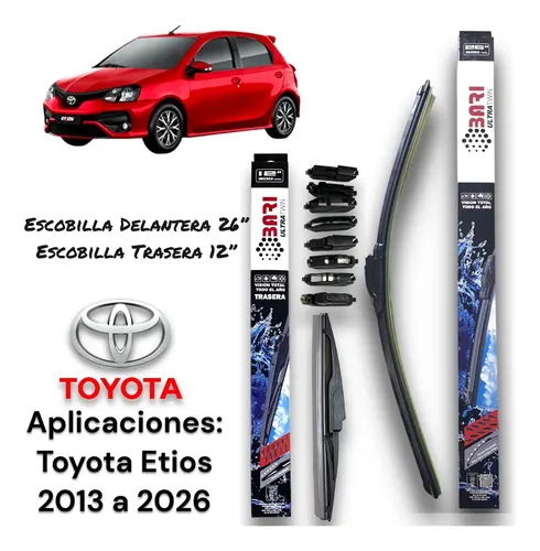 Escobillas Limpia Parabrisas Etios 2013 A 2023 Goma Flexible