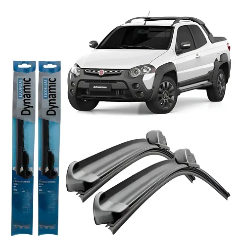 Kit Escobillas Limpiaparabrisa Flex Fiat Strada 2012 A 2016